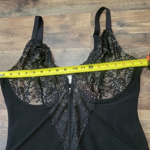 Popilush Black Lace Deep V Corset Shapewear Tummy Control Bodysuit Size  XXL - Picture 9 of 10